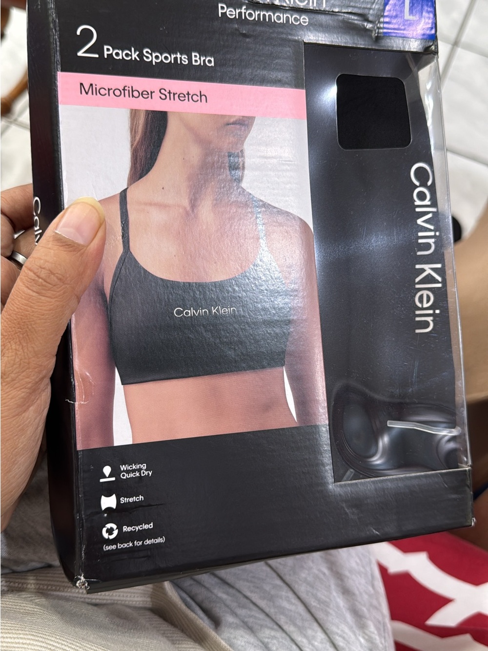Calvin Klein Black Microfiber Stretch Sports Bra - Single Pack Image